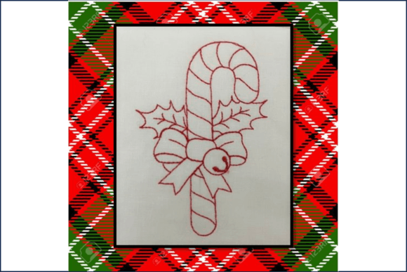 Candy Cane Redwork: A Timeless Christmas Embroidery Gem