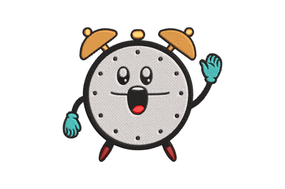 Funny Alarm Clock Embroidery Design