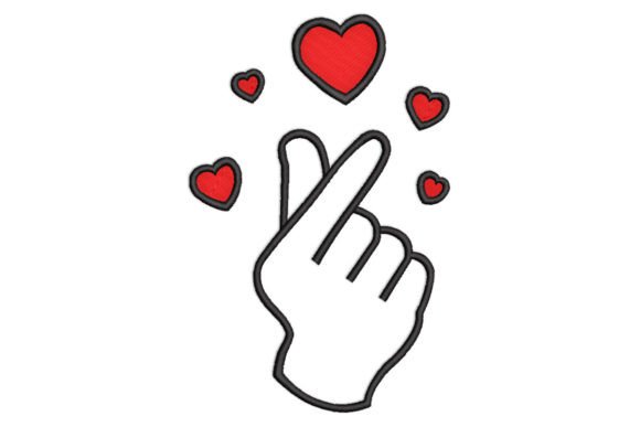 Korean Finger Heart: A Charming Embroidery Design for Meaningful Gifts