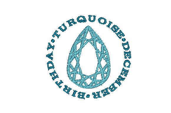 Turquoise Faceted Pear December Birthday